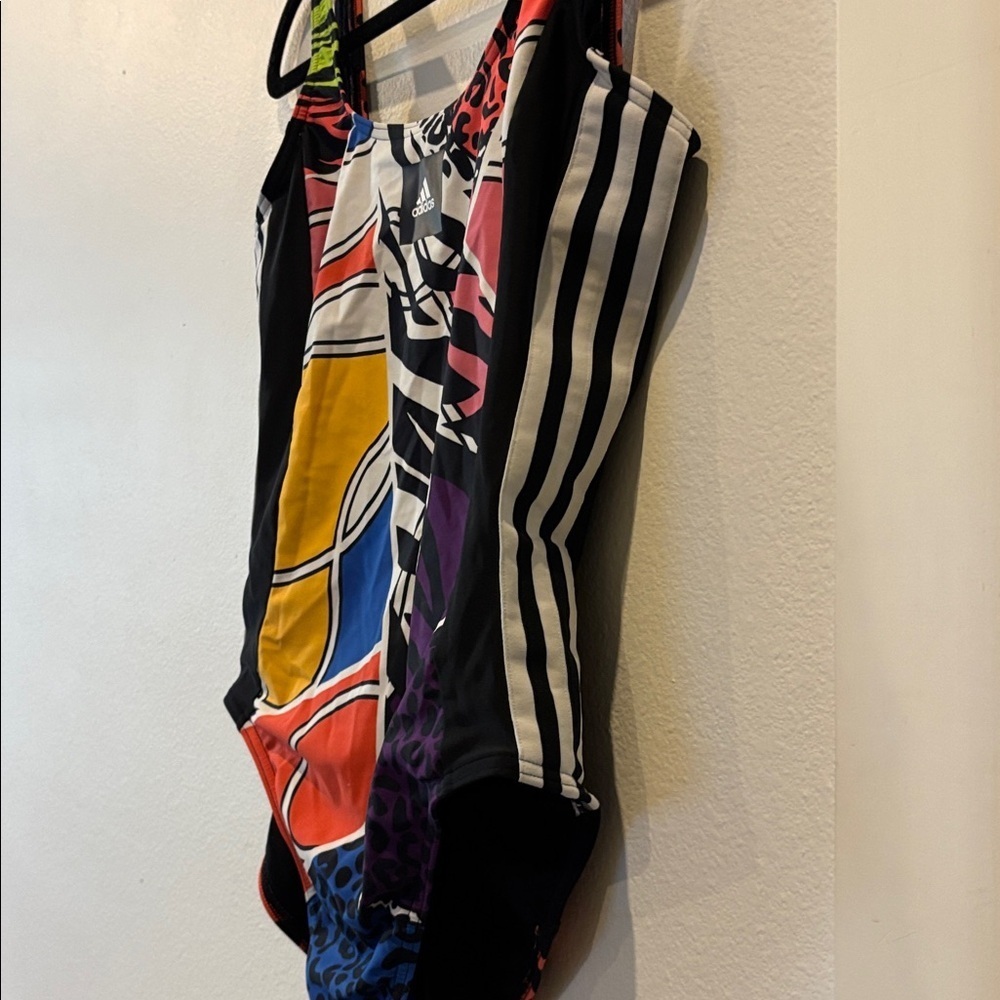 adidas Women's Rich Mnisi One Piece Swimsuit Size 6 Geometric Bathing Suit - Picture 5 of 11